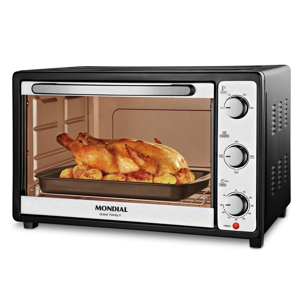 Forno Elétrico 52L Grand Family II Mondial Preto/Inox 1800W - FRN-52-B