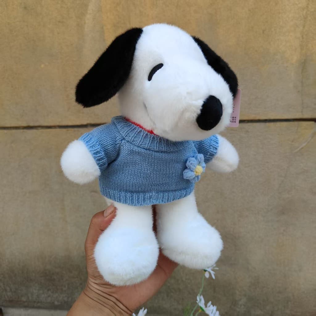 Novo Bonito Camisola Snoopy Boneca Brinquedo De Pelúcia Dos Desenhos Animados Cão Branco Acompanhando Presente Das Crian
