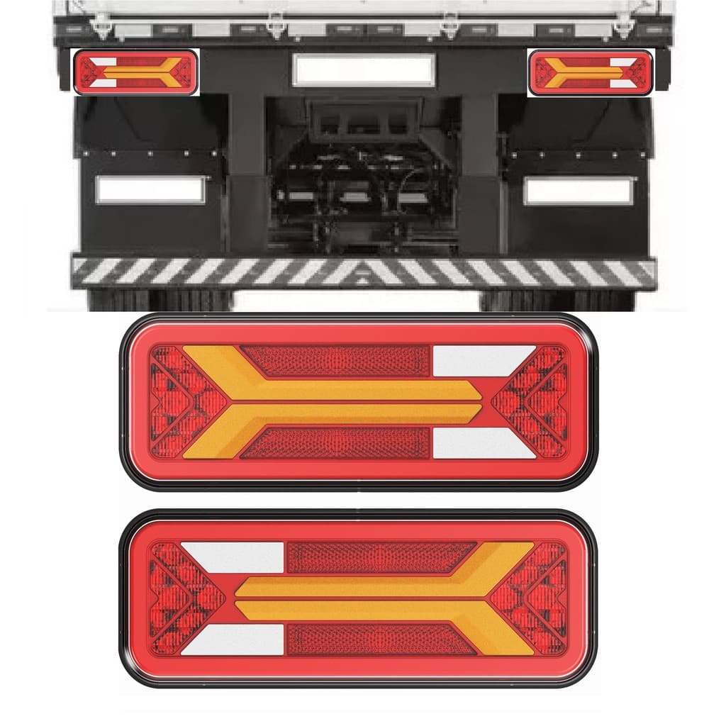 Lanterna Led Traseira Caminhão Universal 28cm 12/24v Par Klx