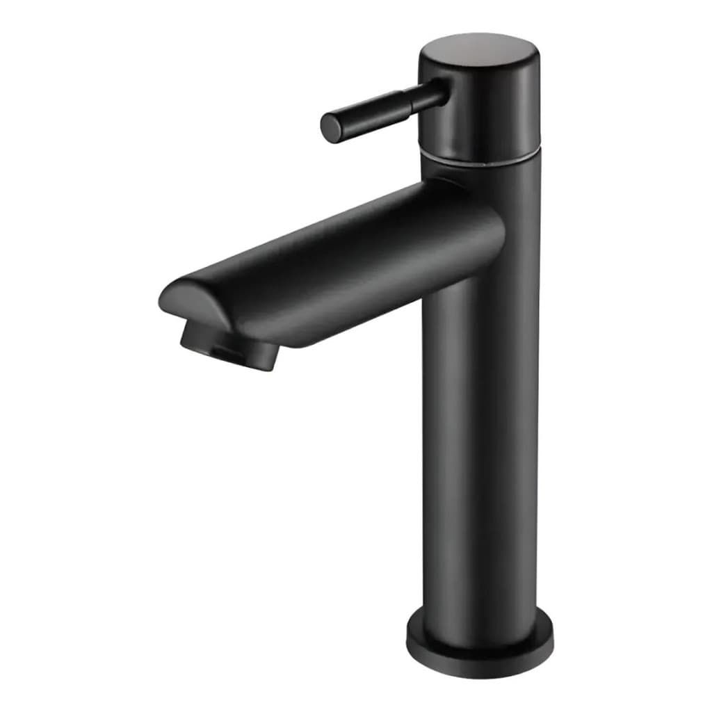 Torneira Preta Banheiro Lavabo Inox Aço Escovado Bancada