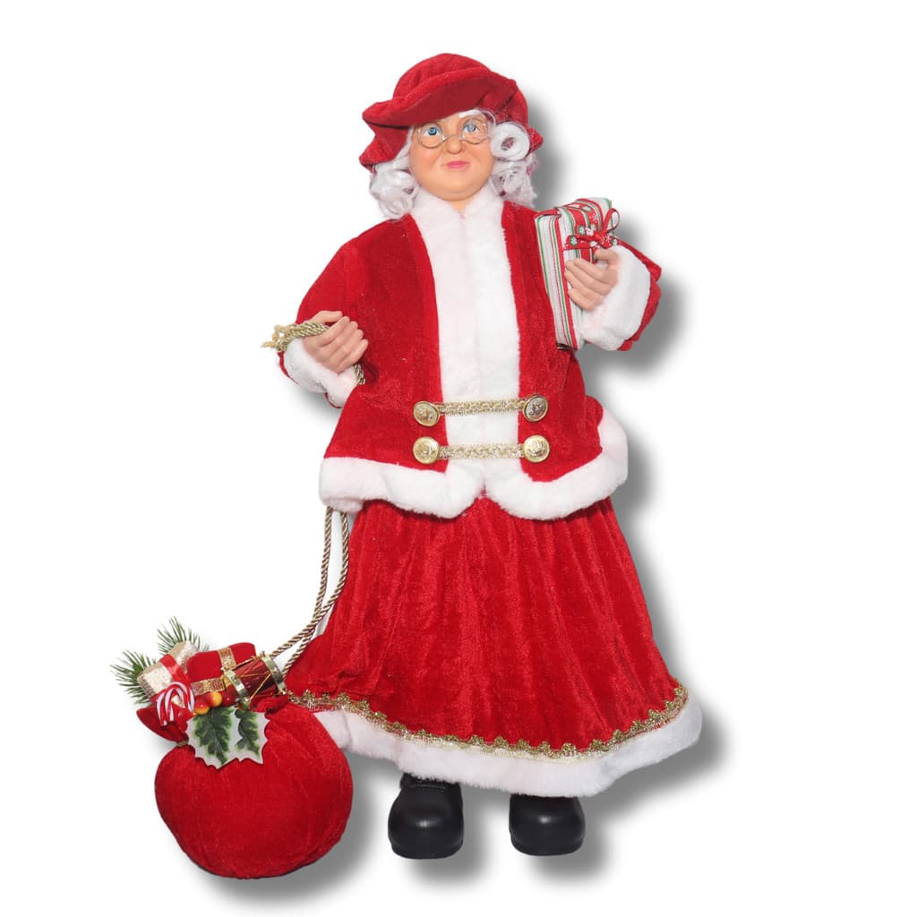 Mamãe Noel Com Presentes 60CM De Altura Decoração Natalina/Enfeite De Natal