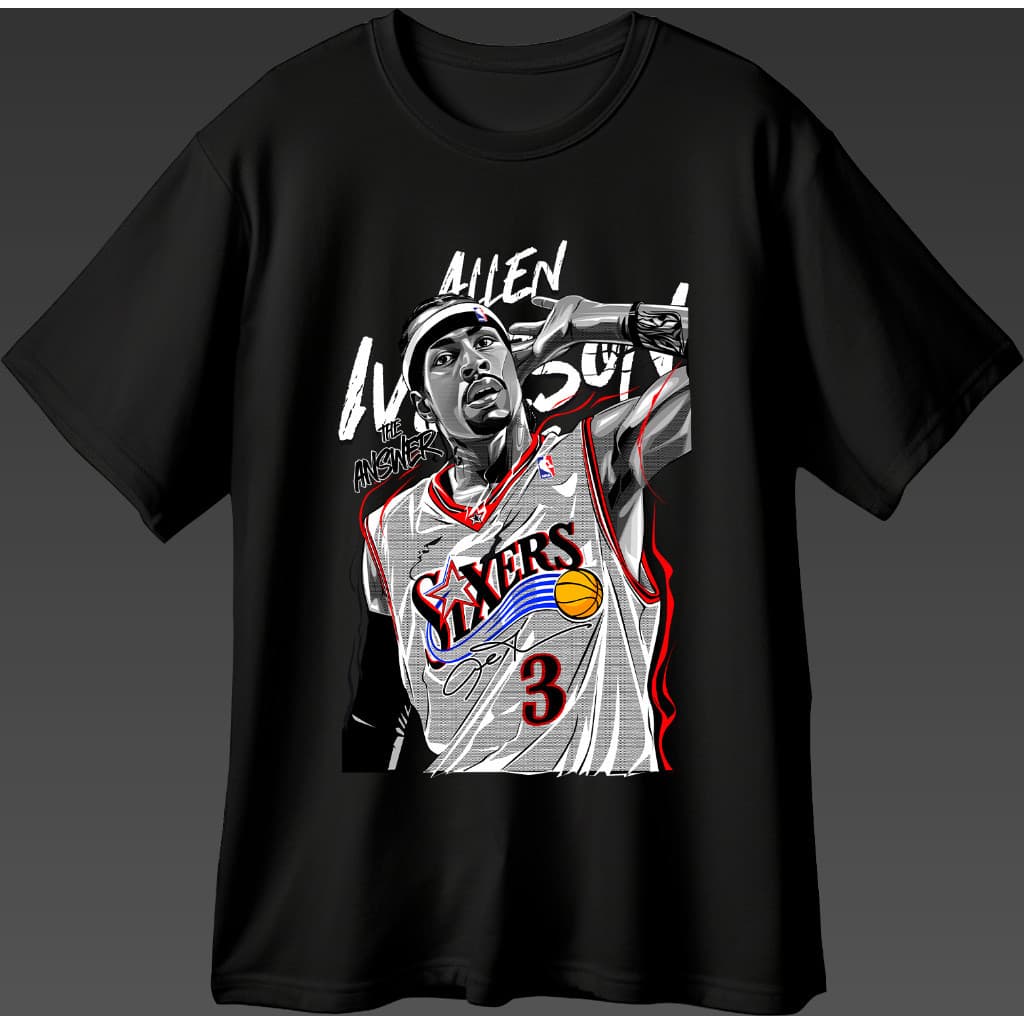 Camisa Basquete Allen Iverson NBA Estampa Frente Ou Costa Novo
