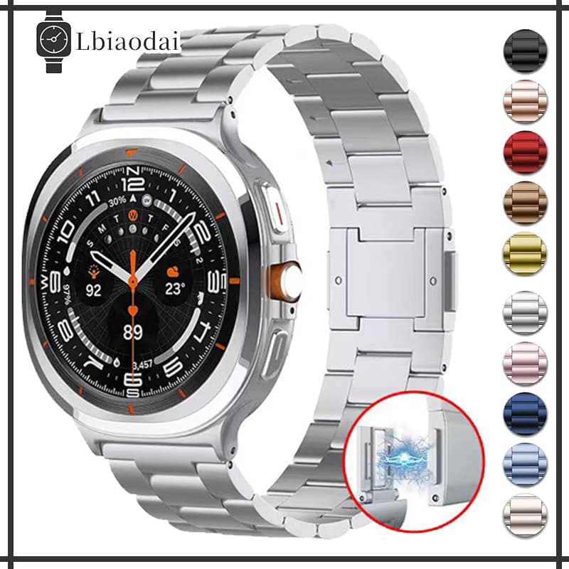 Pulseira De Metal Aço Inoxidável Para Relógio Smartwatch Samsung Galaxy Watch Ultra 47mm Strap
