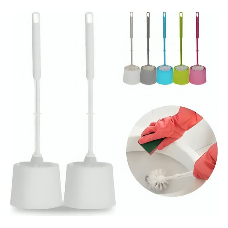 Kit 2 Escova Vaso Sanitário Com Suporte Banheiro Limpeza Privada