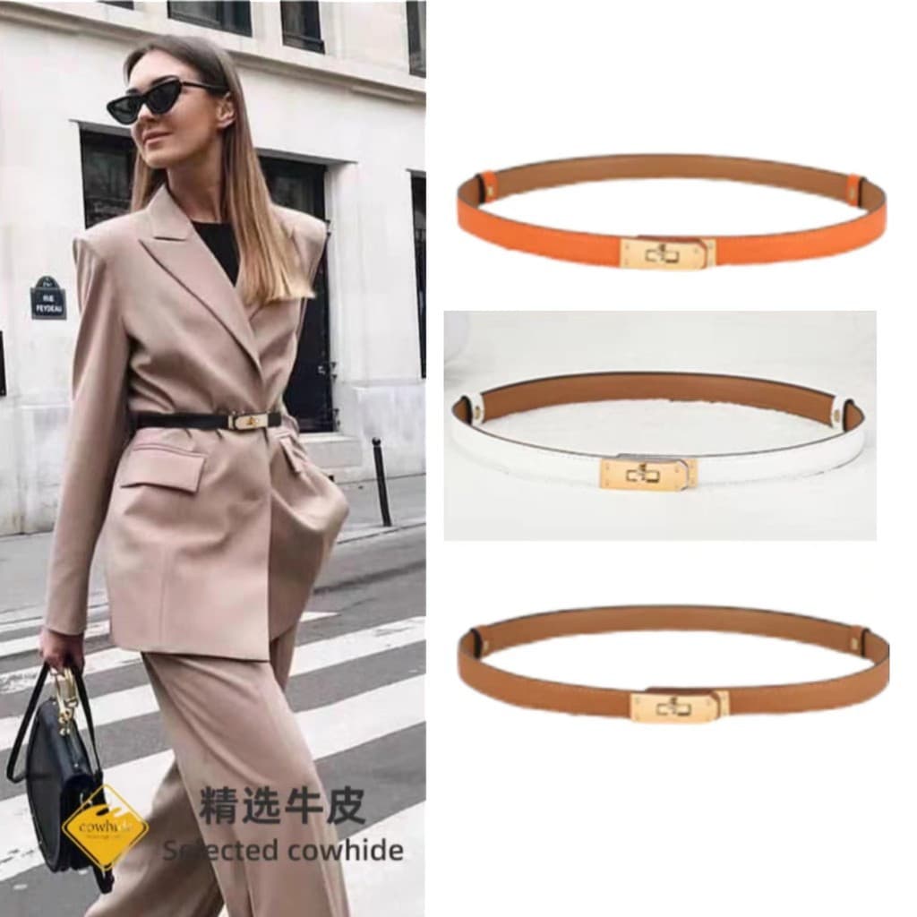 Cinto feminino High-End couro genuíno moda cinto feminino All-Match decorativo cintura de couro