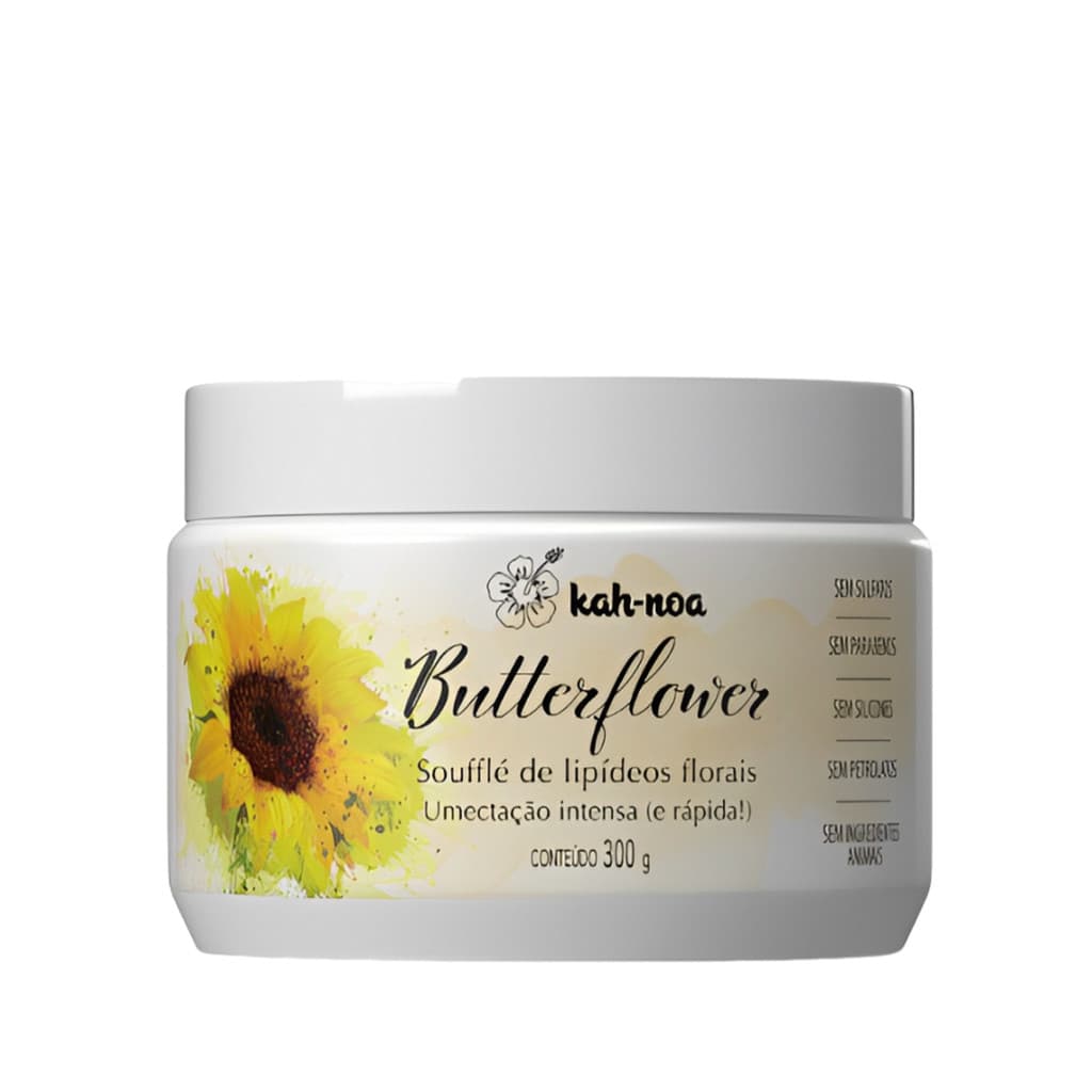 Kah Noa Souffle de Lipídeos Butterflower Umectação Cachos E Crespos 300g
