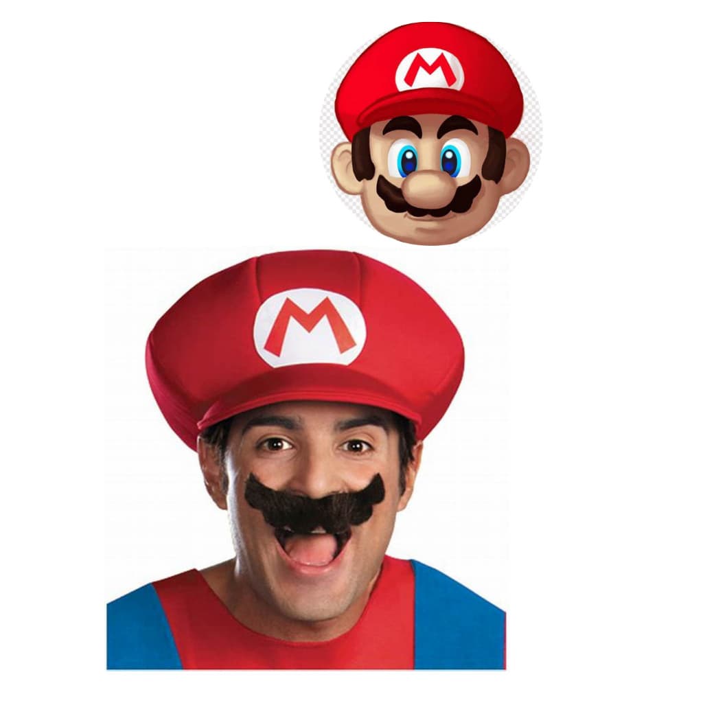 Chapéu Mario Bros para festas carnaval Halloween adulto e infantil boina/quepe