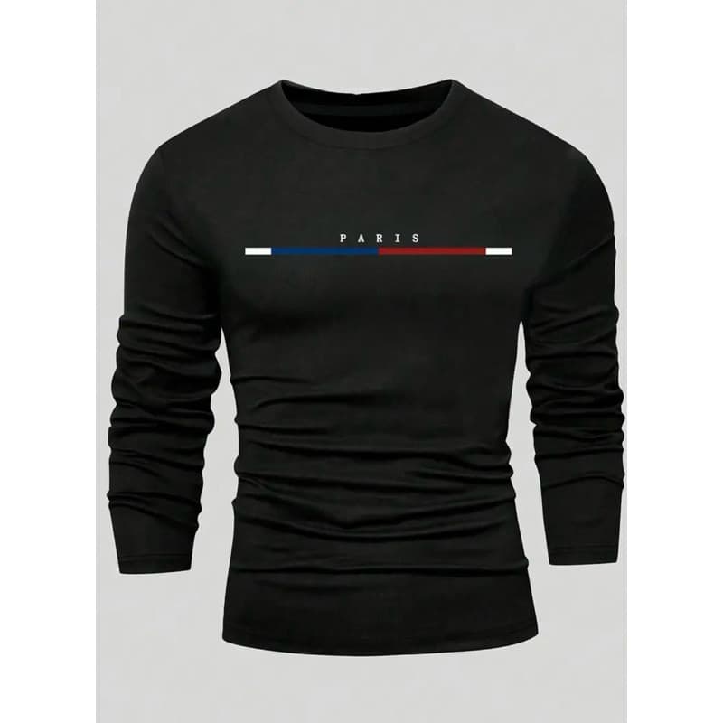 Camiseta Masculina Paris Manga Longa Listra Algodão