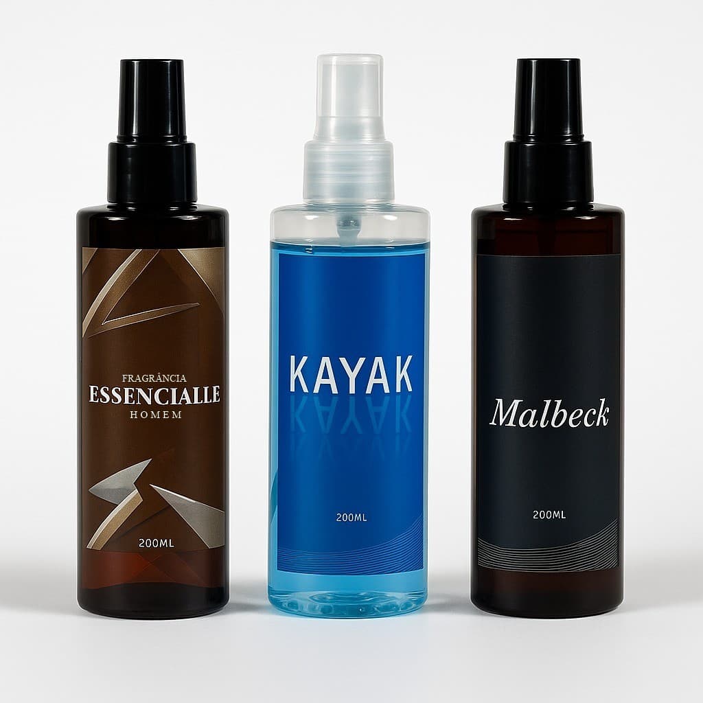 Kit Masculino 3 Body Splash Kayak  Essenciale Maubek 200ml