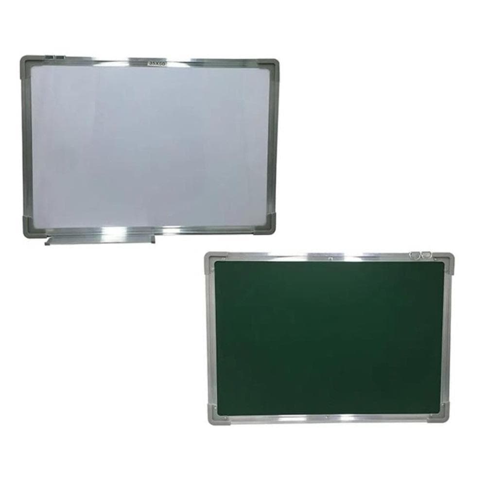 Lousa quadro 2 em 1 branco e verde frente verso magnetico