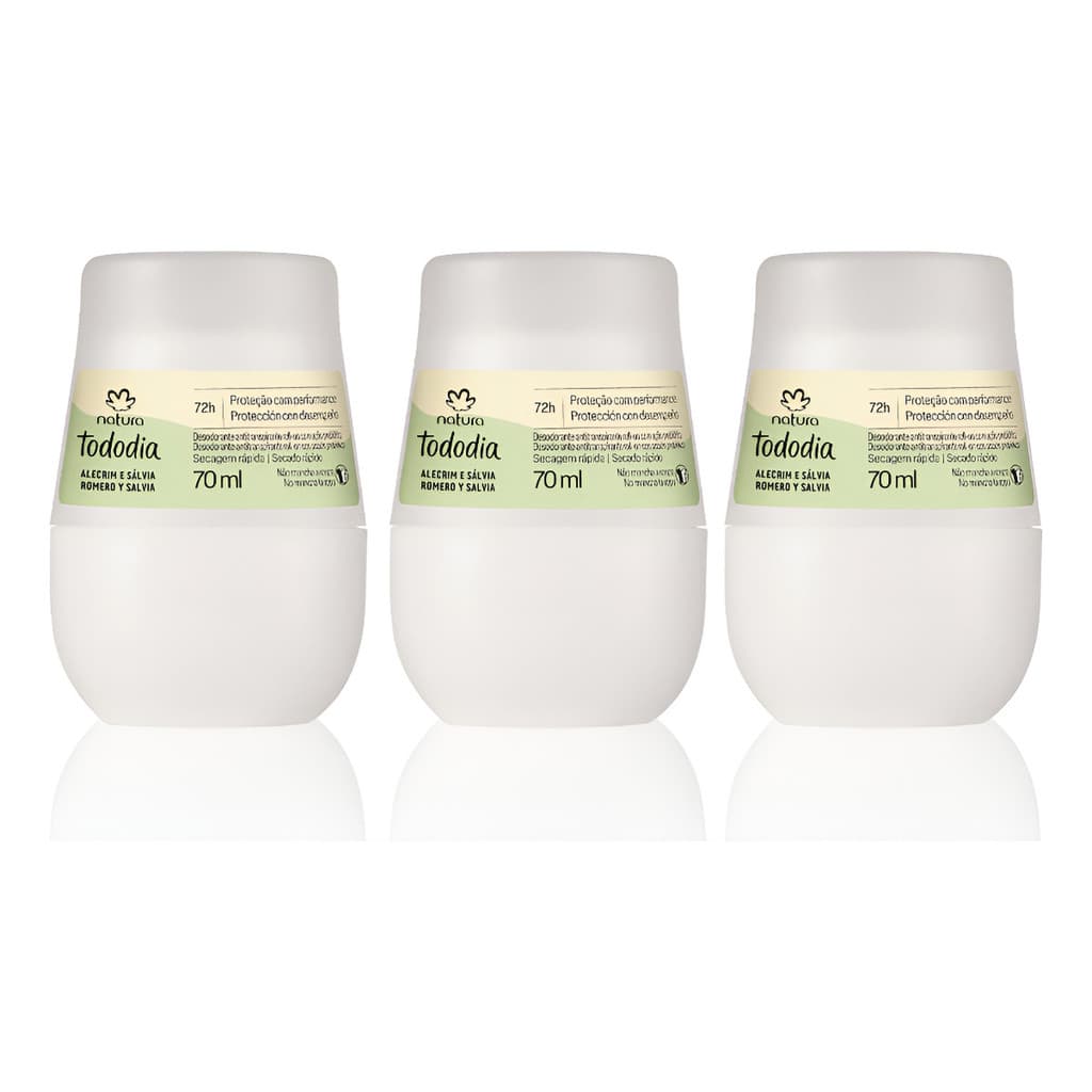 COMBO NATURA Roll-on Tododia Alecrim E Sálvia (3 Unidades) - Alecrim
