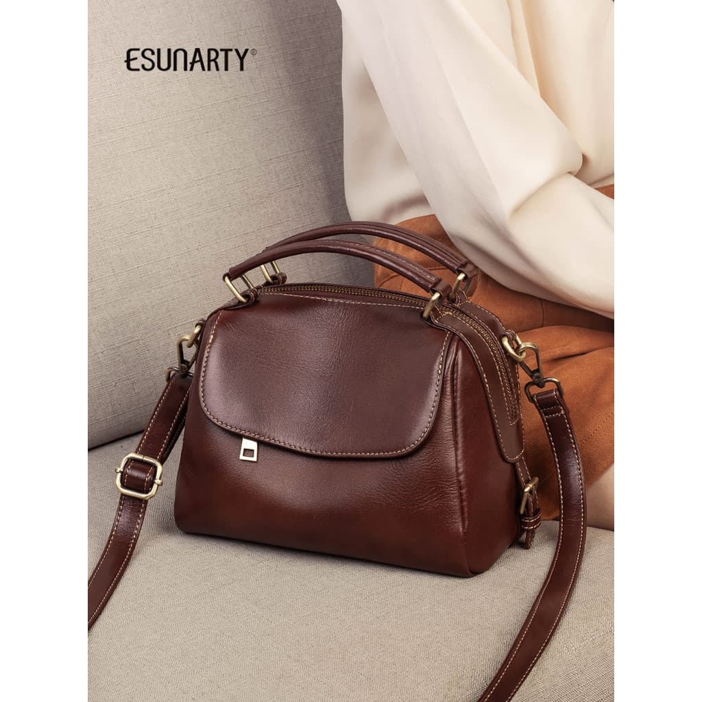 Genuíno couro genuíno luz luxo portátil Boston bolsa feminina 2026 novo estilo High-End senhoras Casual alça de ombro la