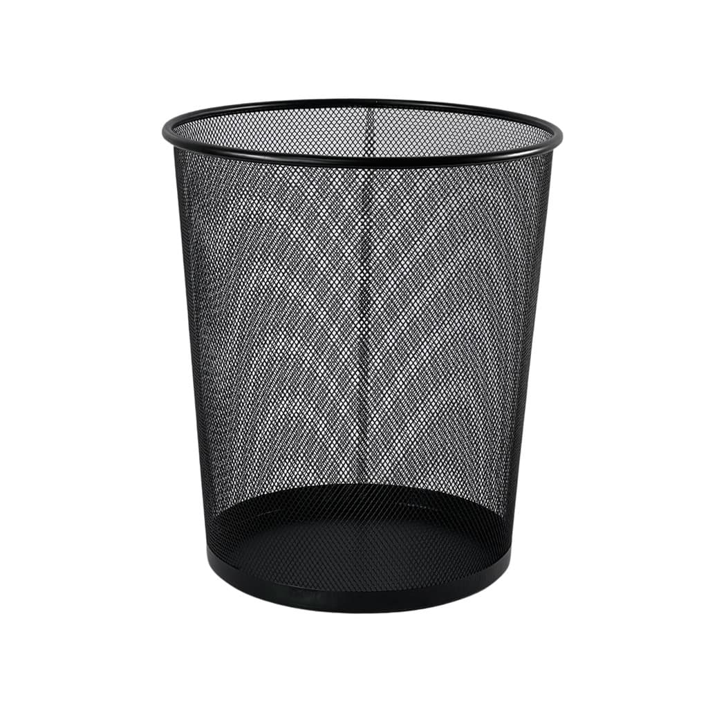 LIXEIRA TELADA METAL PRETA 24L MODERNA P/ ESCRITÓRIO