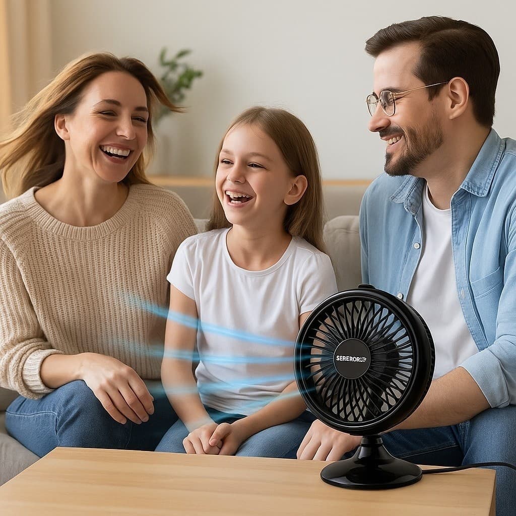 Mini Ventilador Refresca Eletrodoméstico Pequeno Viagem USB  Preto Climatizador Calor