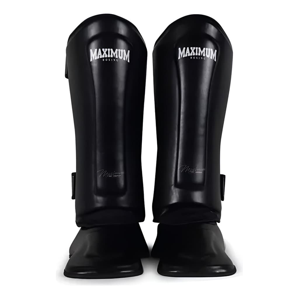 Caneleira Muay Thai Kickboxing Maximum Classic Black proteçao