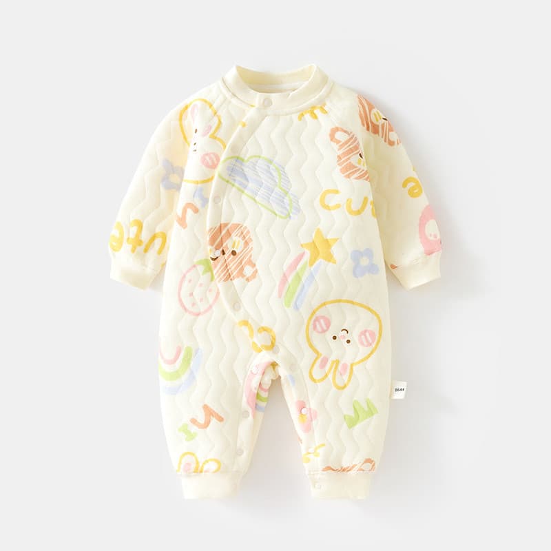 Bebê aberto quente macacão meninos meninas bebê outono inverno macacão bebê recém-nascido acolchoado macacão