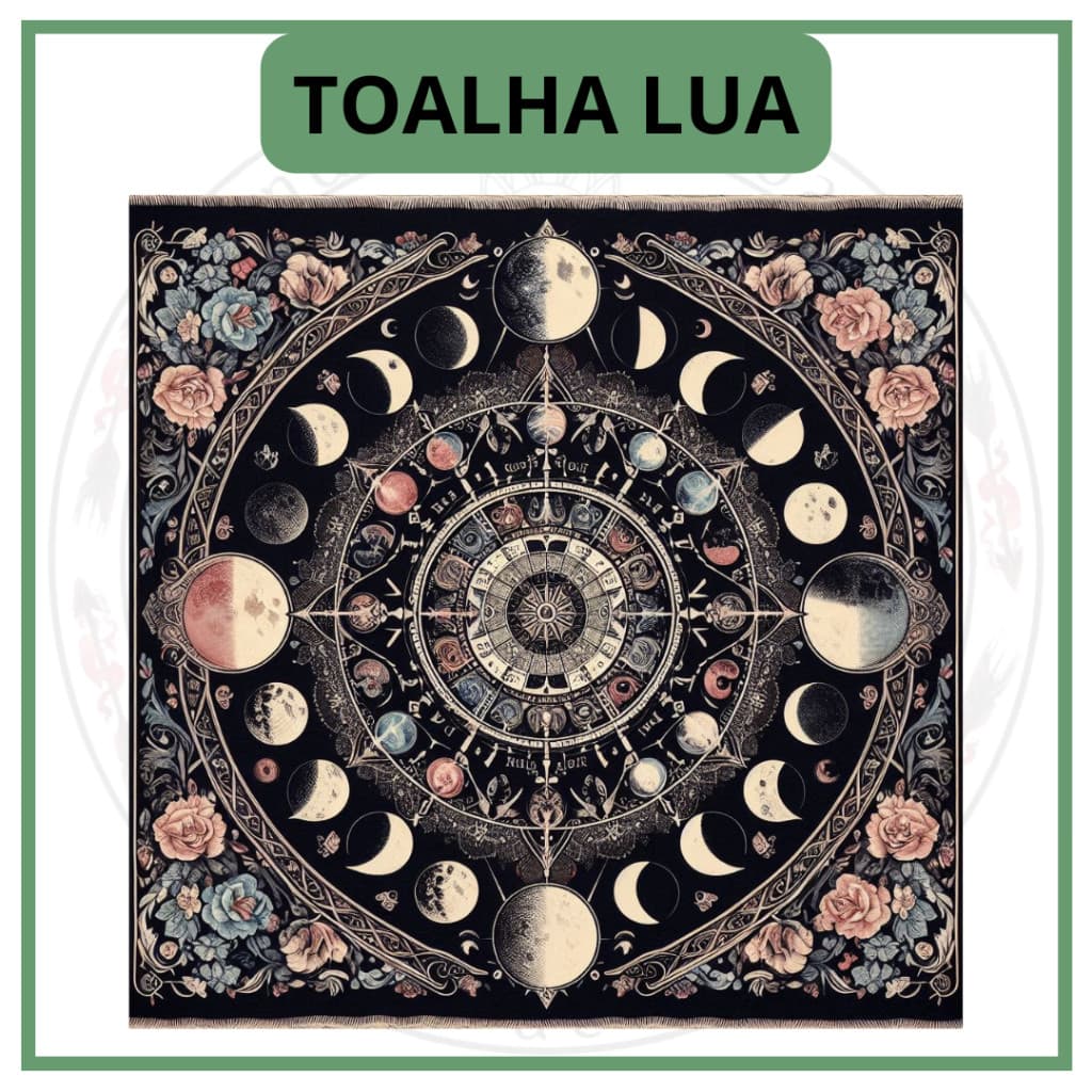 Toalha para Jogo de Tarot 0,70x0,70cm Lua