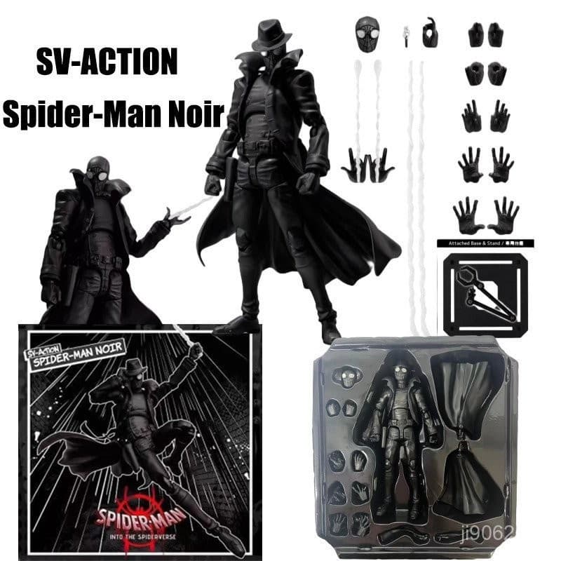 Nova Figura de Ação SV-Action Homem-Aranha Homem-Aranha Preto Homem-Aranha Sem Rosto Miles Morales SHF Gwen Modelo de