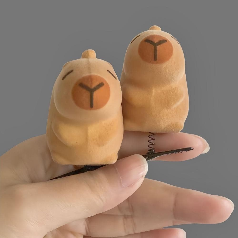 Grampo Capivara Liga Primavera - Bonito Animal de Desenho, Acessório de Cabelo