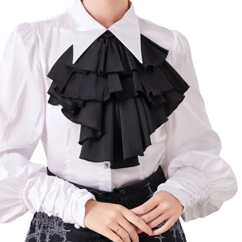 blg Branco Destacável Babados Gola Feminina Acessório De Moda Fácil De Usar Com Qualquer Roupa