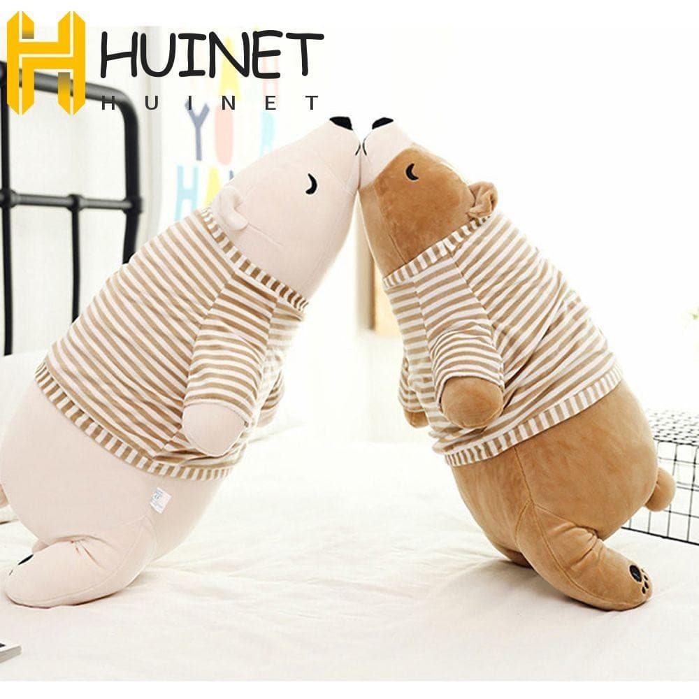 HUINET Urso Polar Boneca De Pelúcia Sono Travesseiro Animal Bonecas Dos Desenhos Animados Crianças Brinquedo