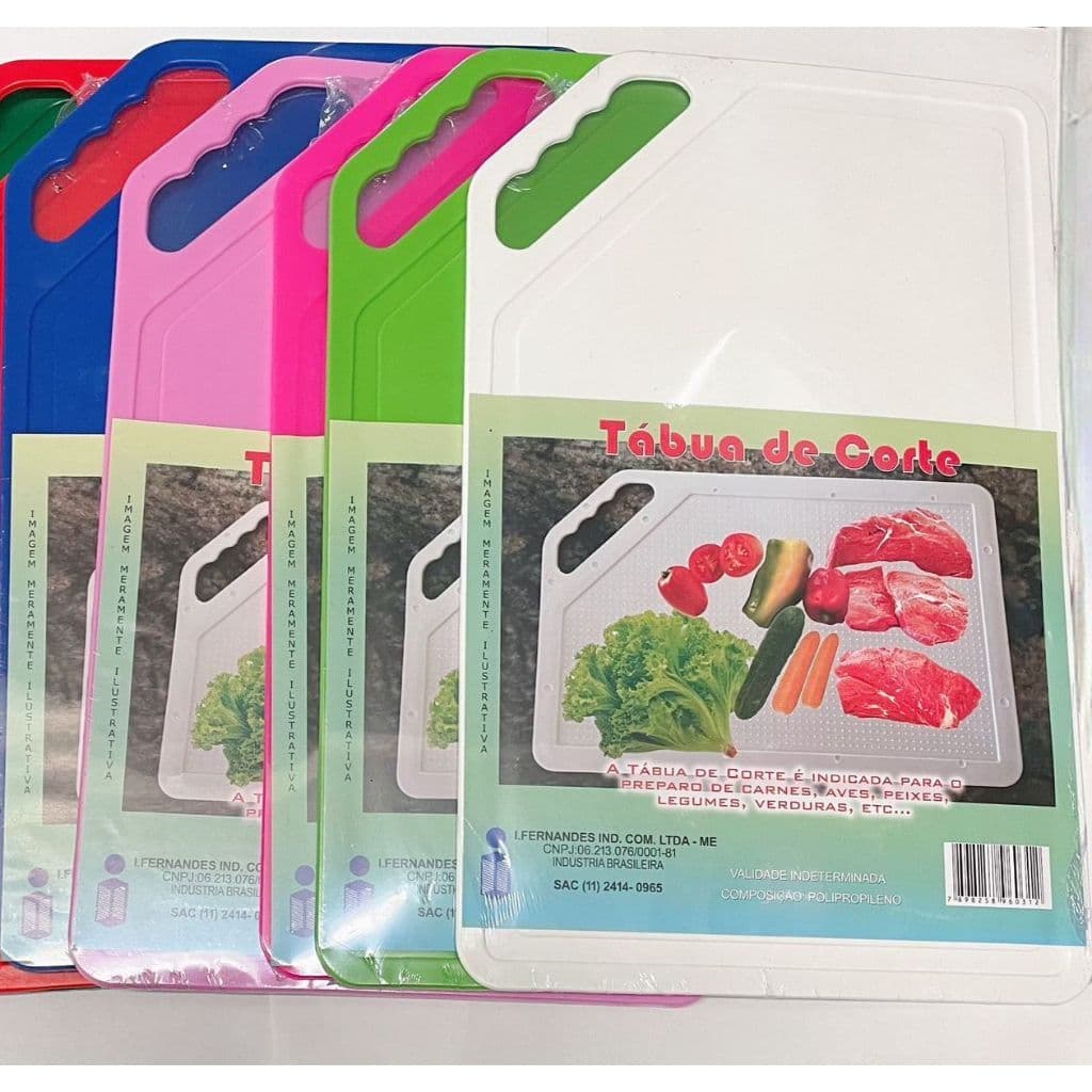 Tábua Grande de Carne de Plástico 33x21 -Tábua para Cortes de Alimentos para Cozinha e Churrasco