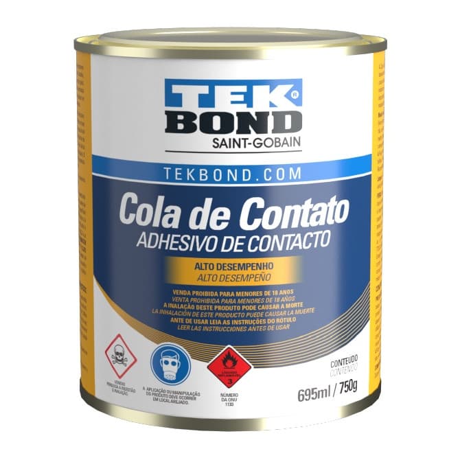 Adesivo Cola de Contato - Cola Tekbond 0.750gr - Perfeito para Madeira, Metal, Couro e Mais