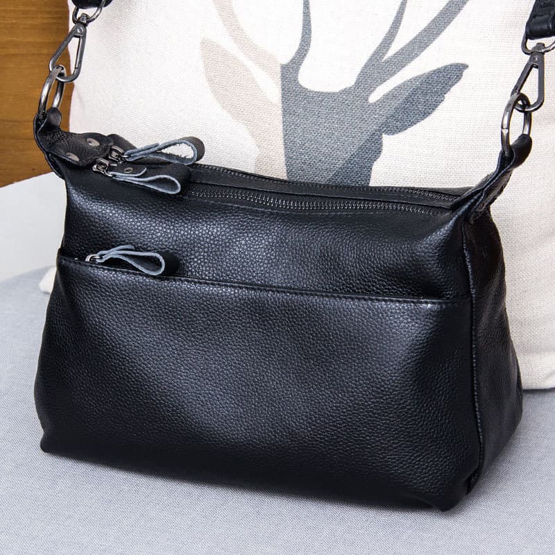 Bolsa feminina 2026 novo estilo de couro genuíno atmosférico primeira camada de couro Multi-compartimento grande capacid