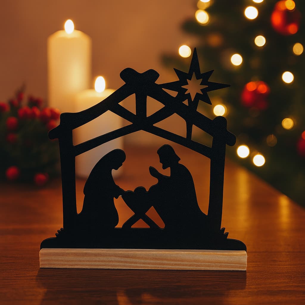 Decoração de Natal Presépio em MDF – Sagrada Família