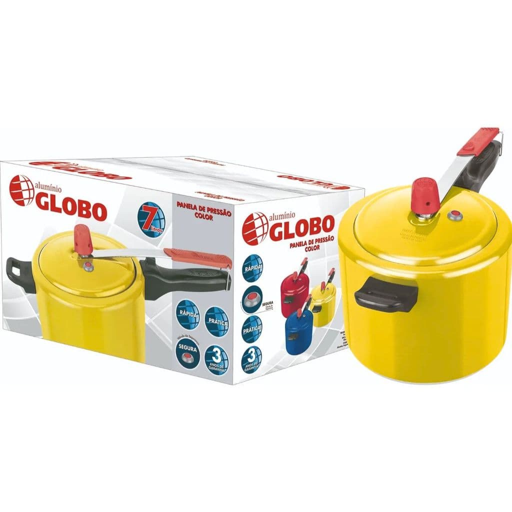 Panela de Pressão Color  Amarela  4,5L Alumínio Globo