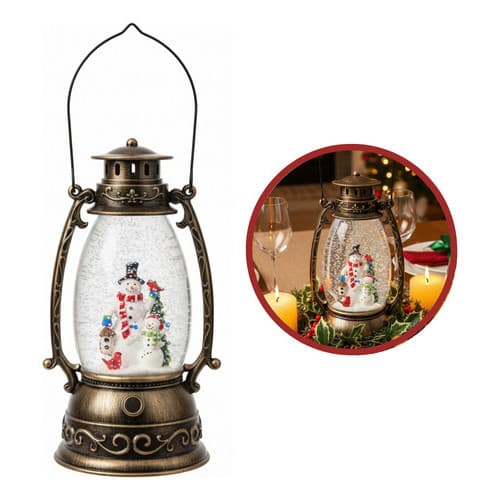 Luminária Lamparina Grande Decoração Natal Globo Neve