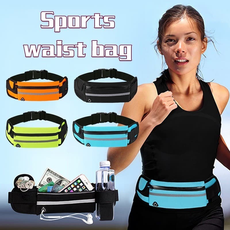 Bolsa de cintura para esportes ao ar livre, bolsa multifuncional à prova de choque à prova d'água para celular