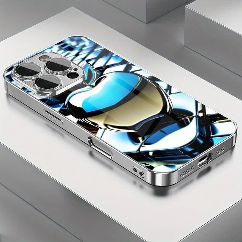 Textura Gradiente Para Apple Impressão Vidro Galvanizado Caso iPhone 17 16 15 14 13 12 11 Pro Max Plus 16E Capa