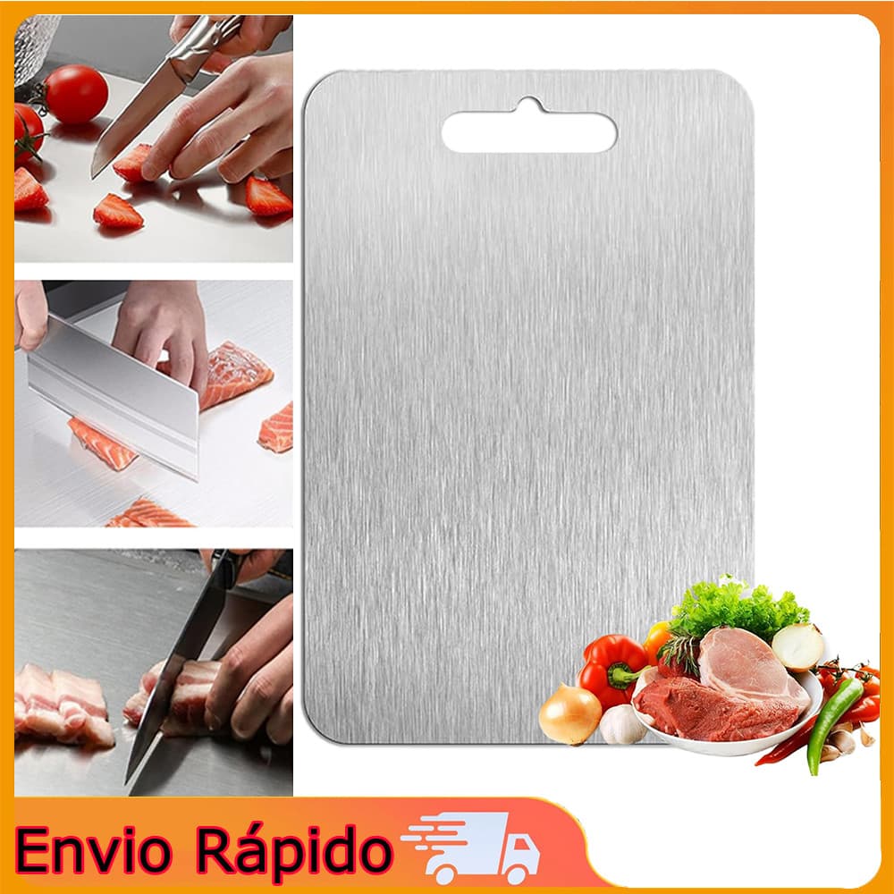 Tábua de corte durável placa de corte de cozinha placa de corte de carne placa de corte de aço inoxidável 20*29cm de esp