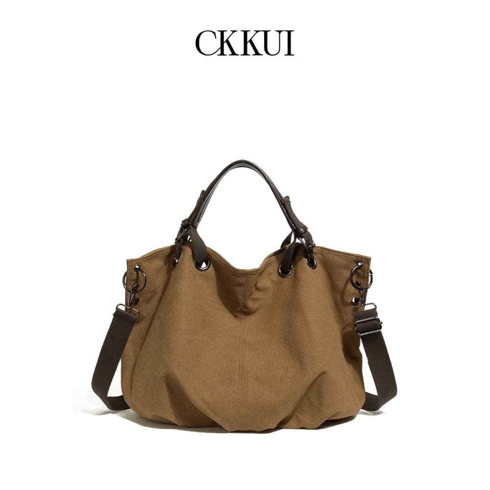 CKKUI Retro Japonês Bolsa de Lona Commuter Bolsa de Grande Capacidade Preguiçosa Solta Diagonal Bolsa de Ombro