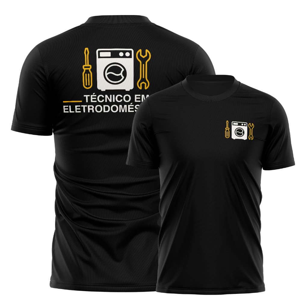 viniele apresenta camiseta 100% algodão CAMISETA  Camiseta Técnico em Eletrodomésticos Uniforme Profissional Dry Fit Con