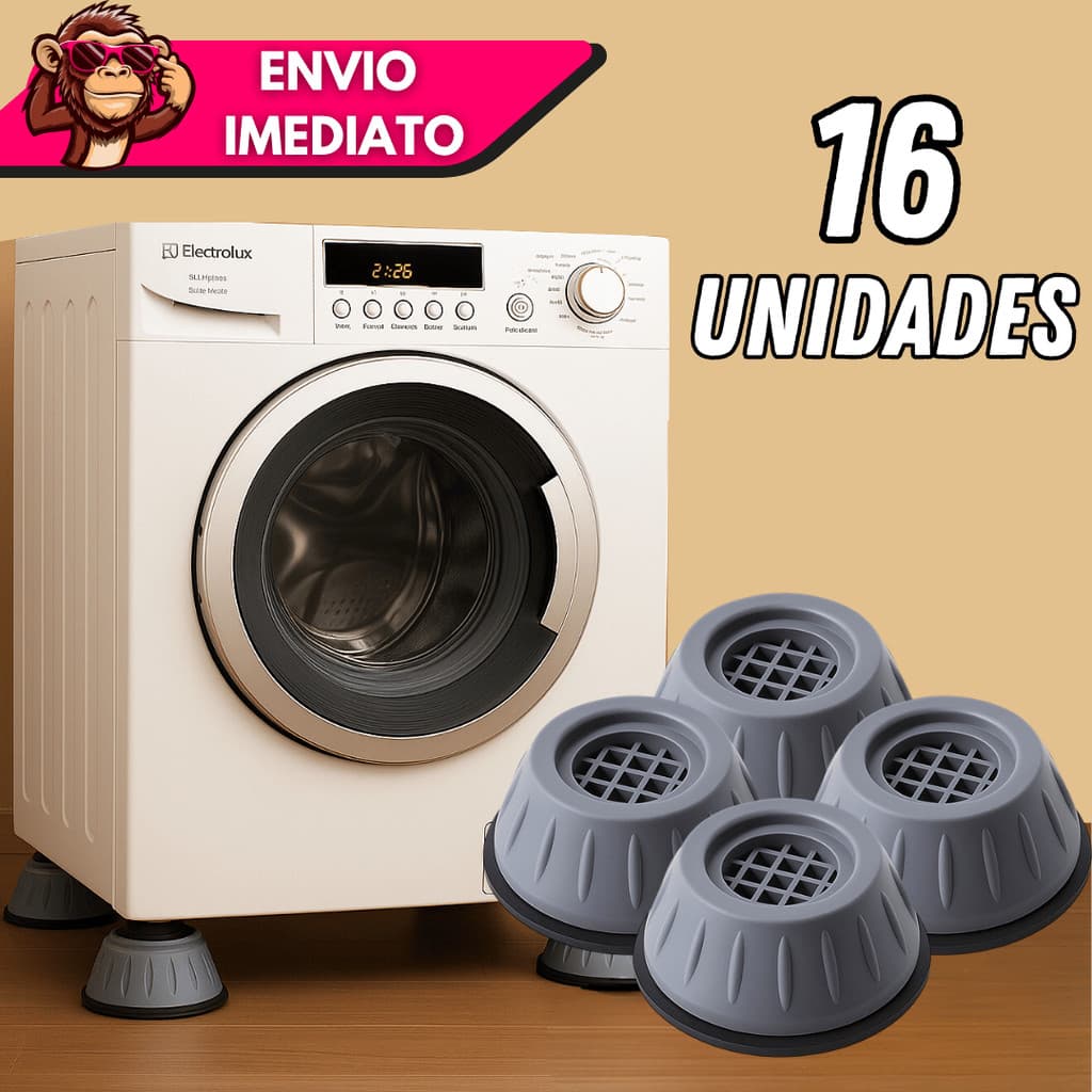 🏷️ Kit 4/8/12/16 Pés  Anti Vibração HU54560 P/ Máquina de Lavar Geladeira Fogão Sofá Mesa