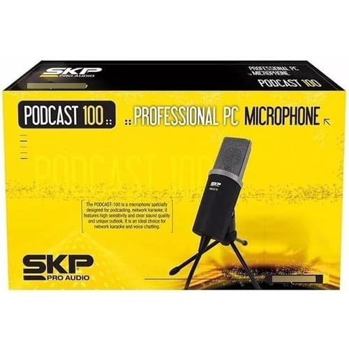 Microfone Condensador Skp Para Estúdio Podcast 100 Cinza-escuro