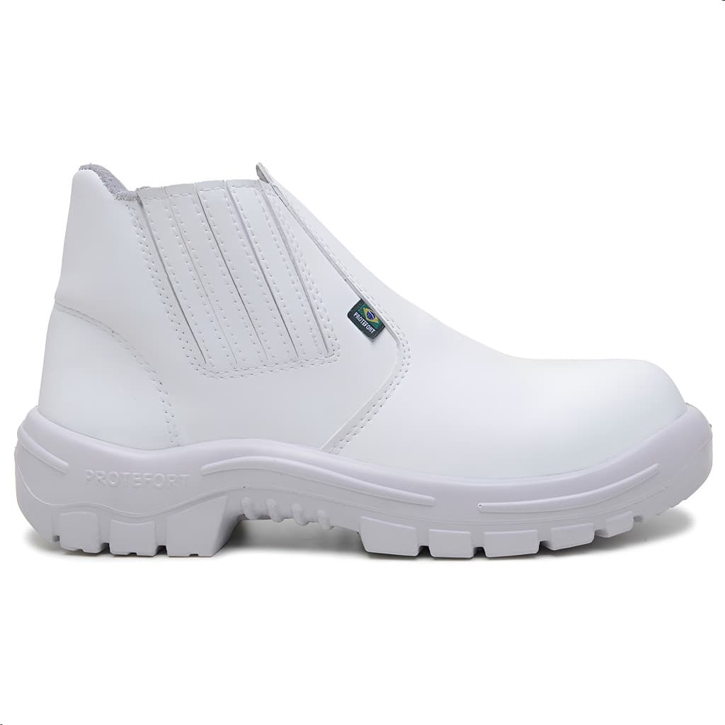 Bota De Segurança Branca Premium Ultra Leve Bico Pvc Cozinha