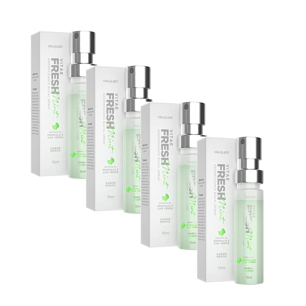 Pack 4x Spray Para Hálito Bucal Vitae Fresh Menta Luci Luci