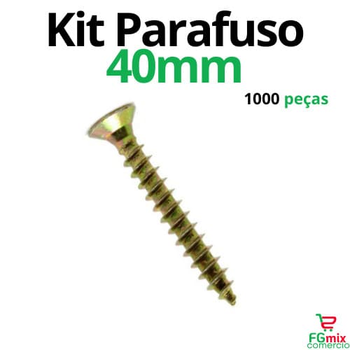 Parafuso Madeira Philips 1000 peças Kit Parafusos Philips para Móveis Alvenaria 40mm