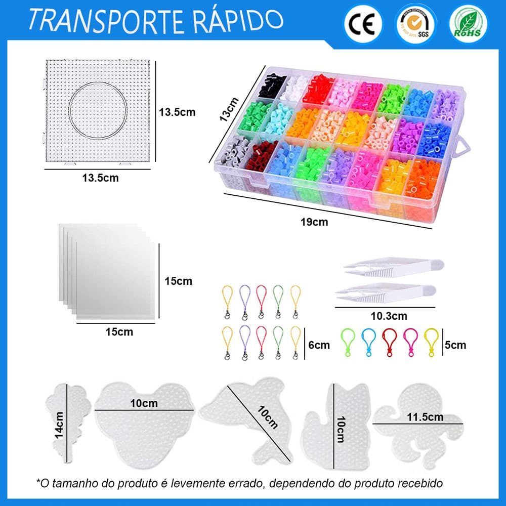 Kit 7300 5mm Hama Contas Conjunto Diy Kit De Brinquedo Educacional Artesanal Para Crianças 24 Cores