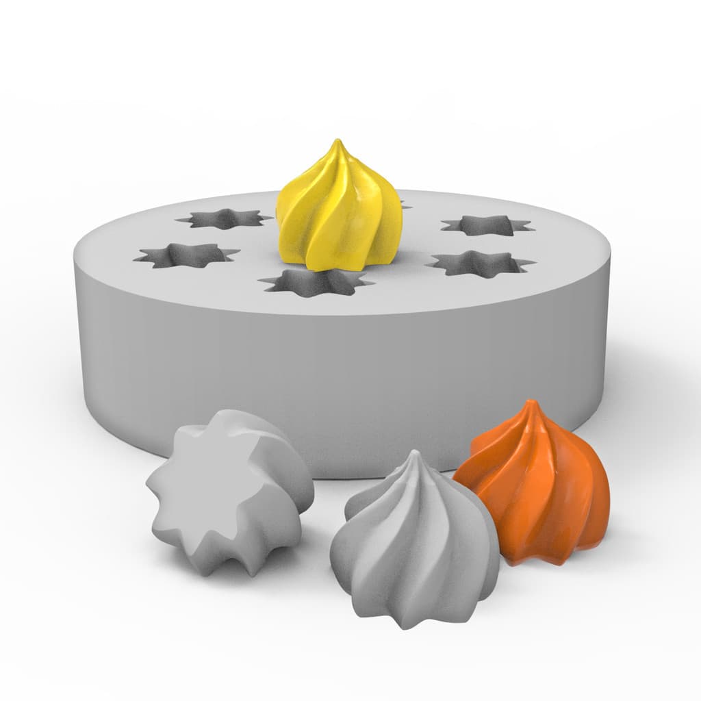 Forma de Silicone Suspiro Pequeno 7 Cavidades para decoração Artesanal Sabonete Vela Biscuit