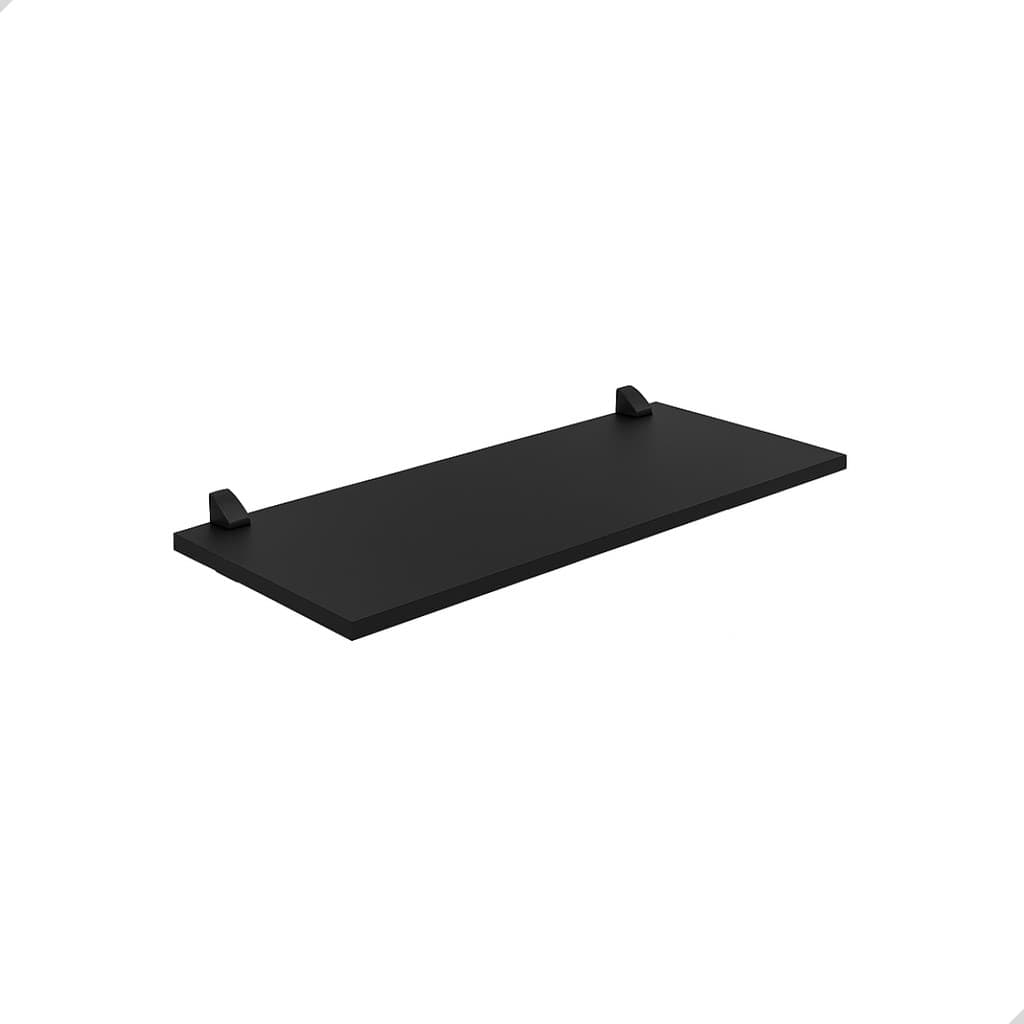 Kit 3 Prateleiras Nicho Multiuso com Suporte 20x60cm Preto Organizador Livros Sala Decoração