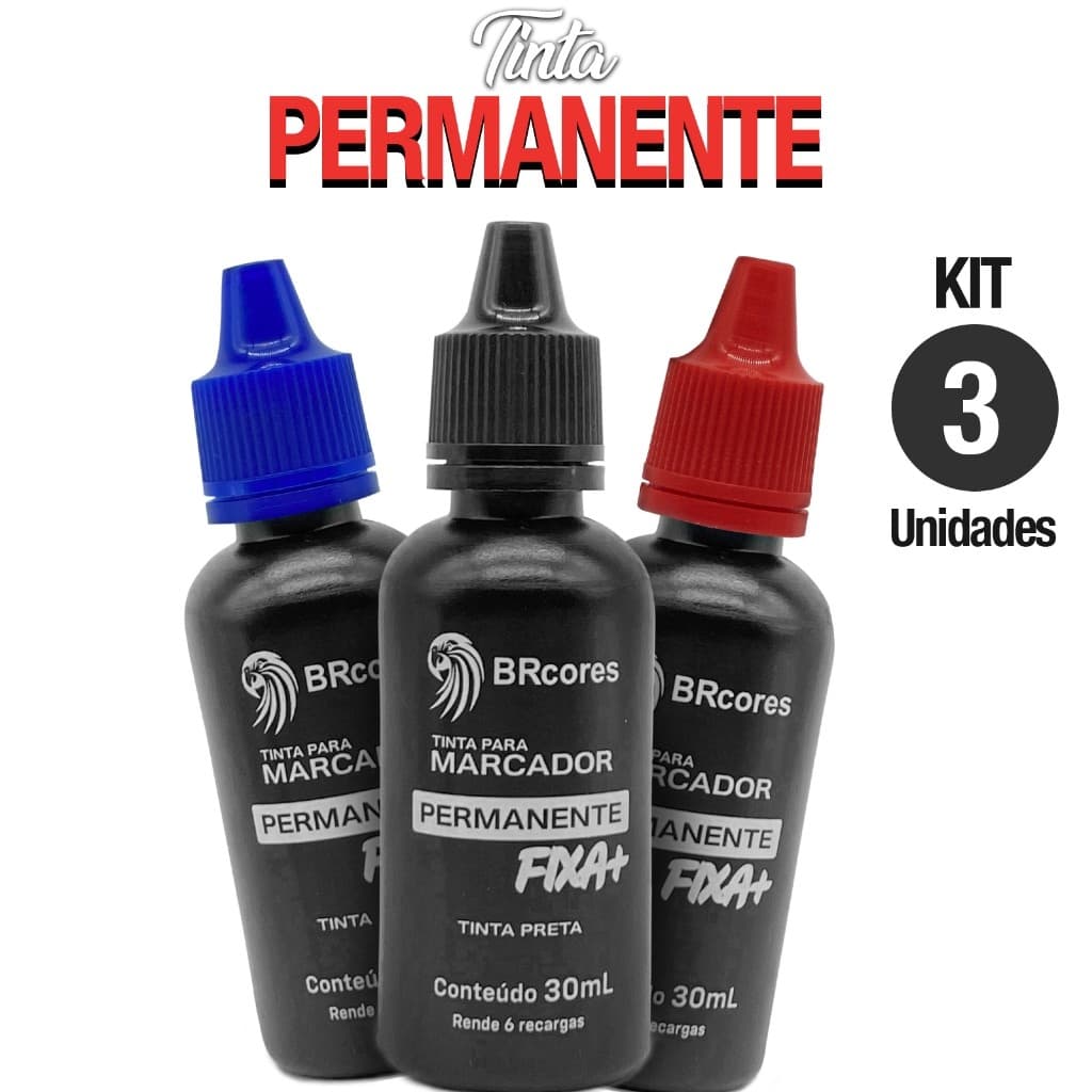 KIT - 3 Tintas PERMANENTE FIXA+ - 30ML