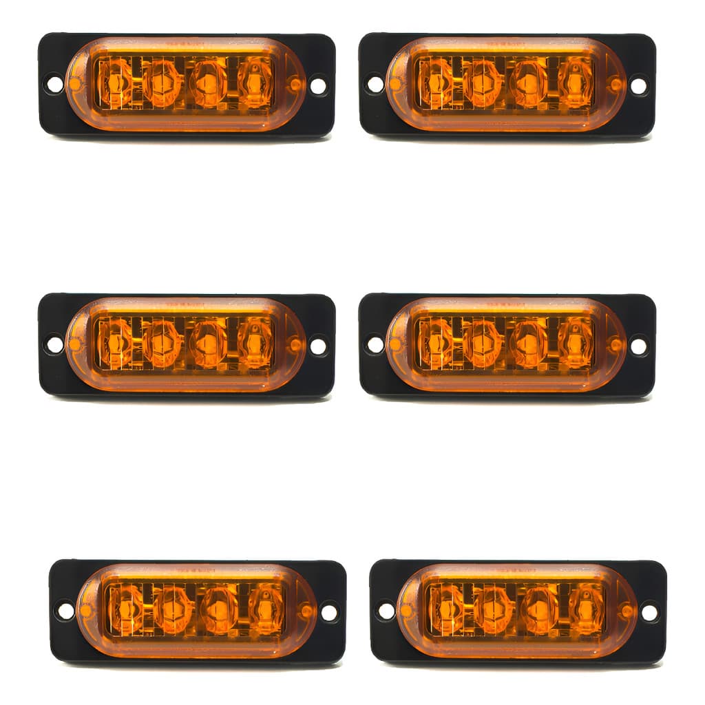 3 Par Sinaleira 3 Fio Led Seta Pisca 12v 24v Caminhão Carro Laranja