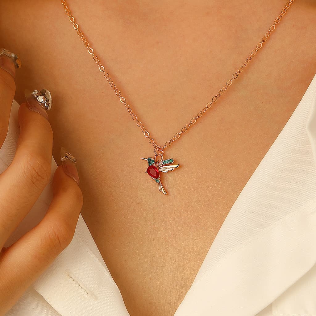 Colar de pássaro criativo ins nicho Design estilo étnico beija-flor pingente suéter corrente