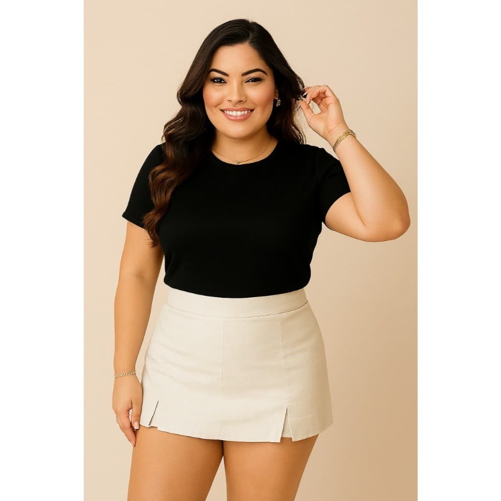 T-Shirt Feminina Malha 100% algodão fio 30.1 Penteado P ao G3 - Gola Redonda, Casual Esportiva, Modelagem Soltinha