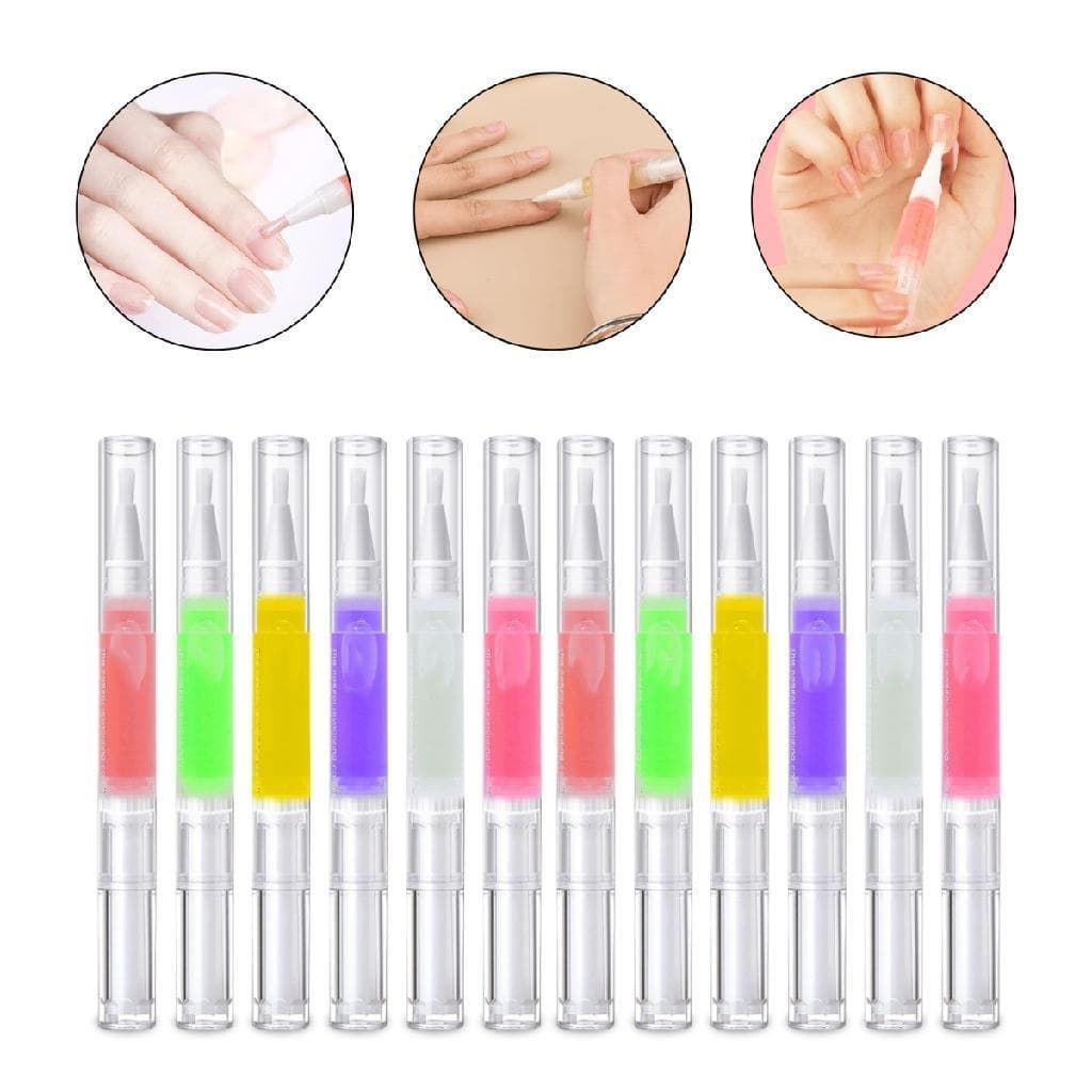 Kit 12 Canetas Óleo Hidratante de Cutícula Revitalizador Manicure Nail Designer Unhas Cutículas