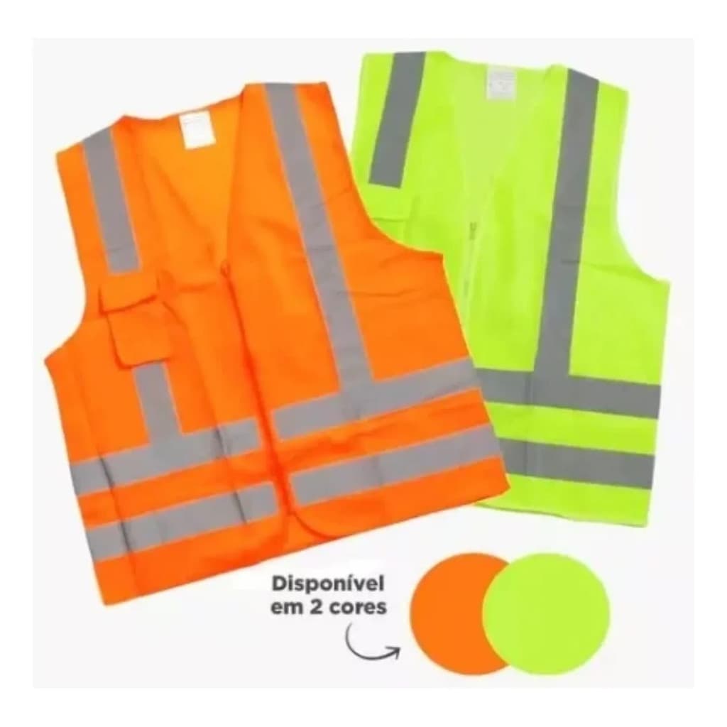 Colete Refletivo Com Bolso Cor Laranja Fluor Tam XXG